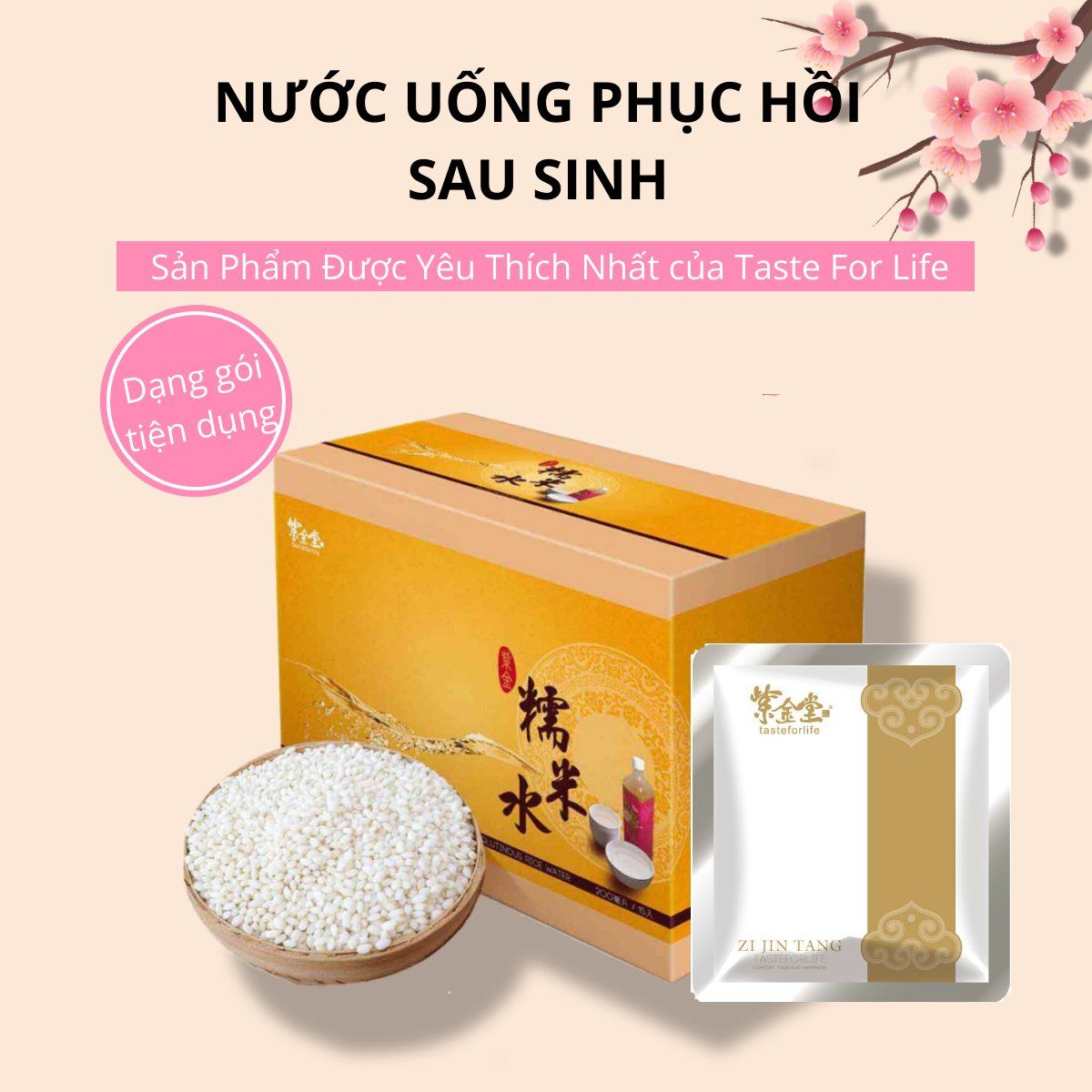  E.M Nước uống phục hồi sau sinh (nước gạo nếp Nhật Bản lên men) Taste For Life 