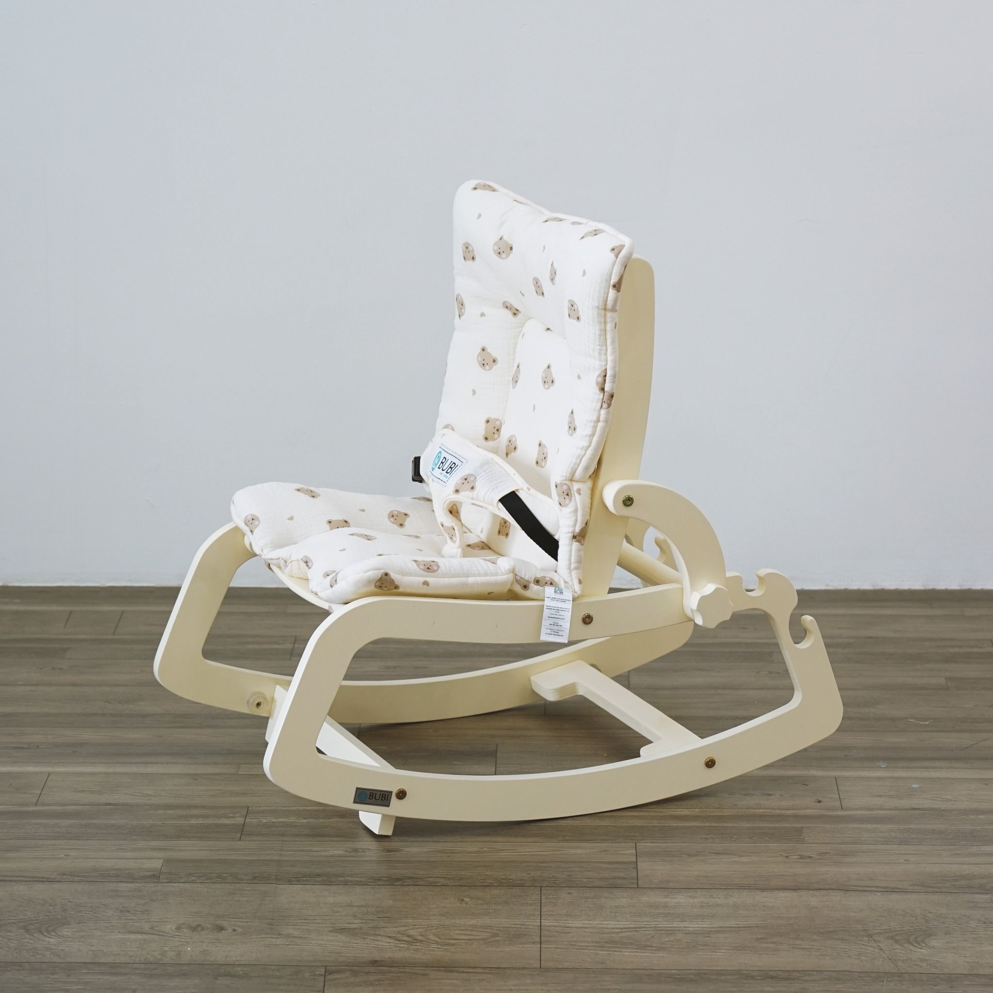  BUBI Bouncer V2 - Cream Frame w Brown Bear Top 