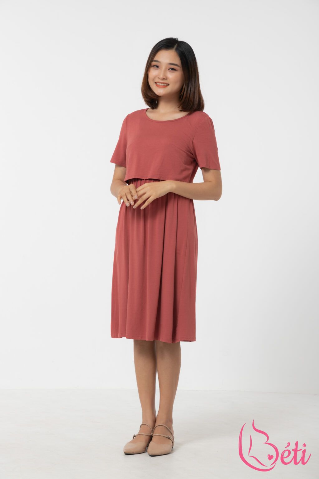 Đầm Nhún Bụng Cotton Lụa – DTN08C