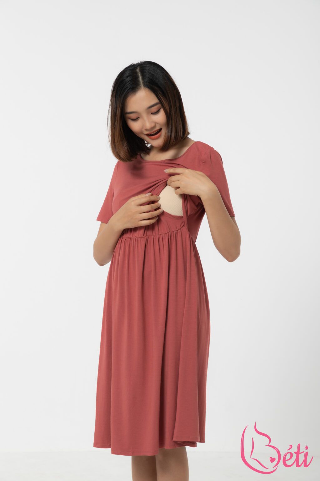 Đầm Nhún Bụng Cotton Lụa – DTN08C