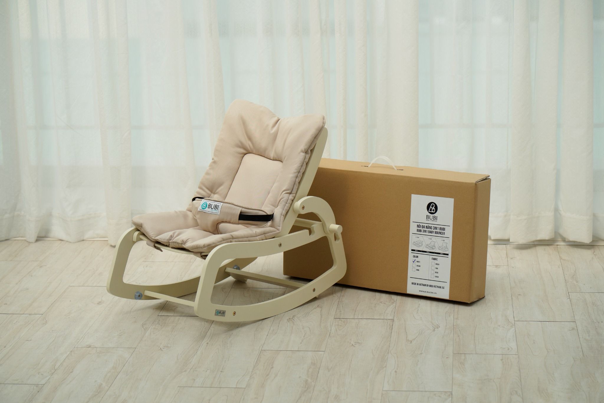 BUBI Bouncer - White Frame w Pink Top