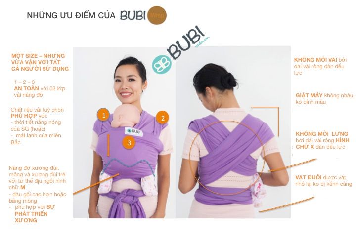 ĐỊU VẢI BUBI WRAP - CÁCH SỬ DỤNG