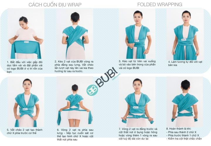 ĐỊU VẢI BUBI WRAP - CÁCH SỬ DỤNG