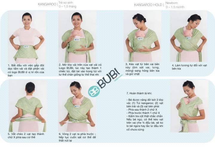 ĐỊU VẢI BUBI WRAP - CÁCH SỬ DỤNG