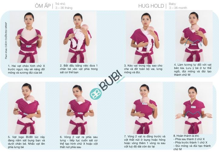 ĐỊU VẢI BUBI WRAP - CÁCH SỬ DỤNG