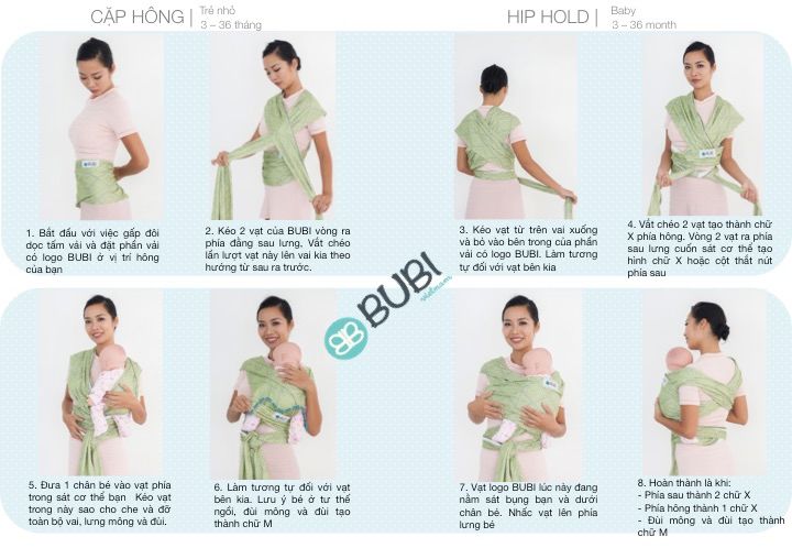ĐỊU VẢI BUBI WRAP - CÁCH SỬ DỤNG