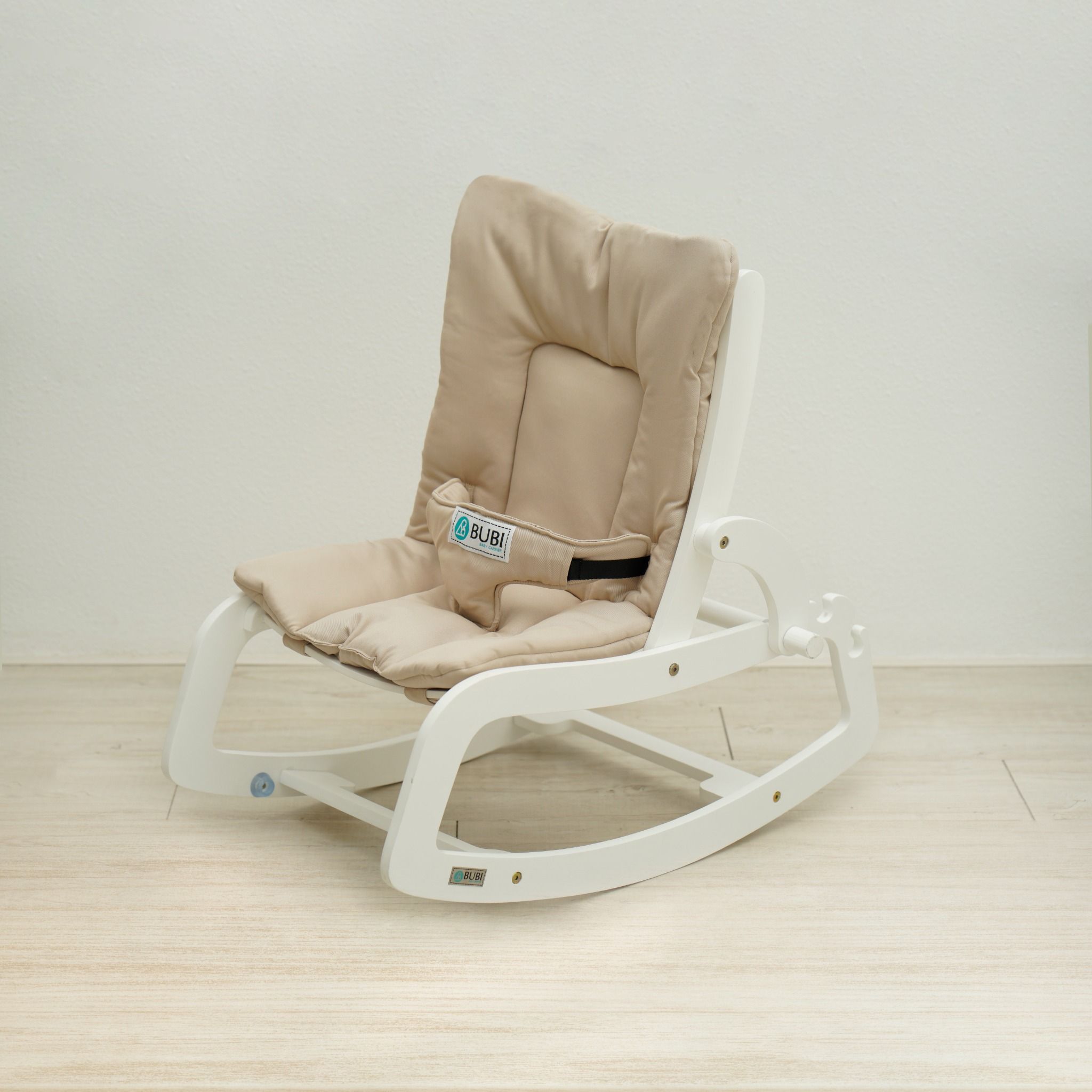 BUBI Bouncer - White Frame w BeigeTop