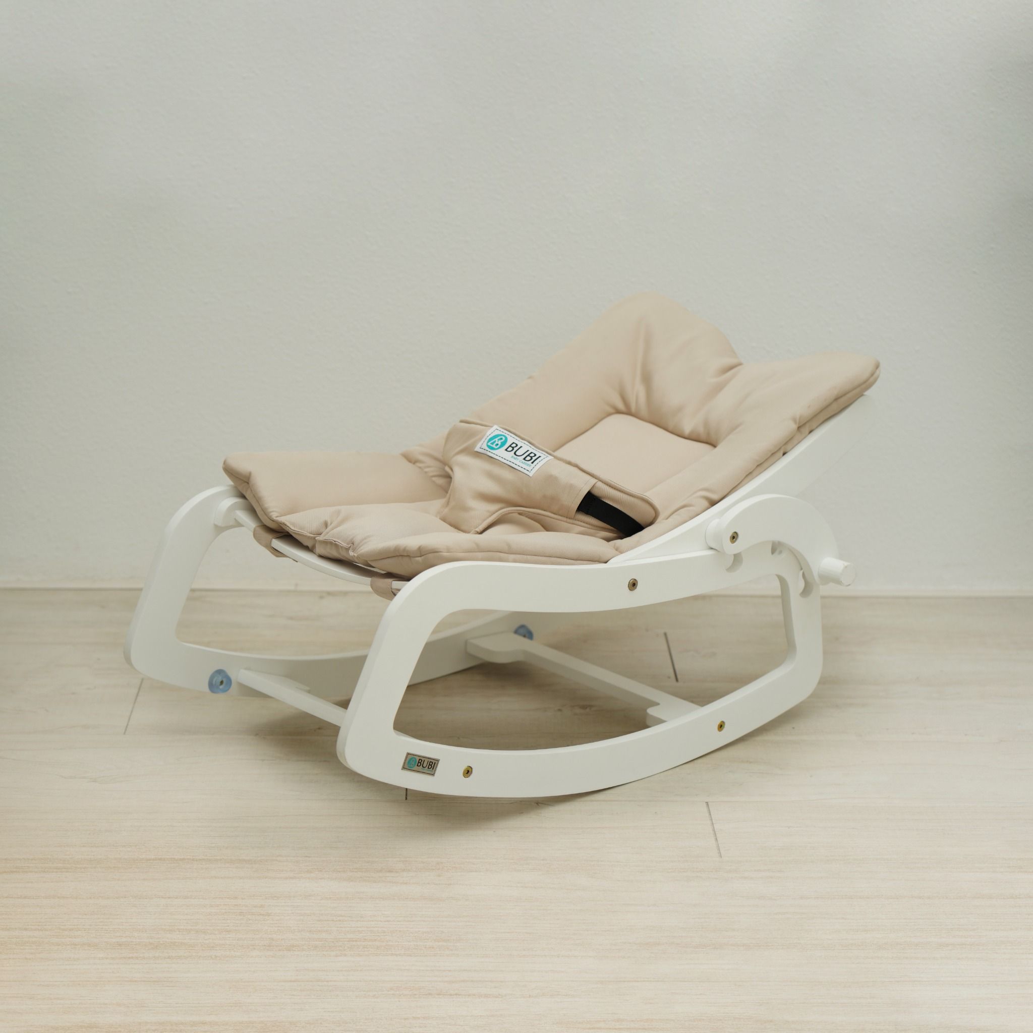 BUBI Bouncer - White Frame w BeigeTop