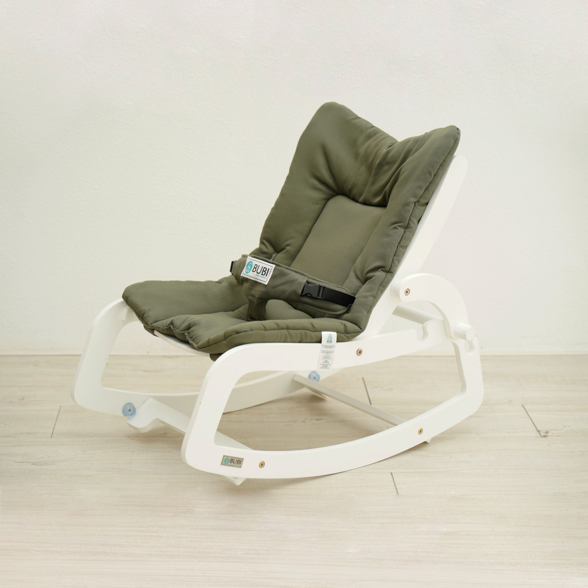 BUBI Bouncer - White Frame w Green Top