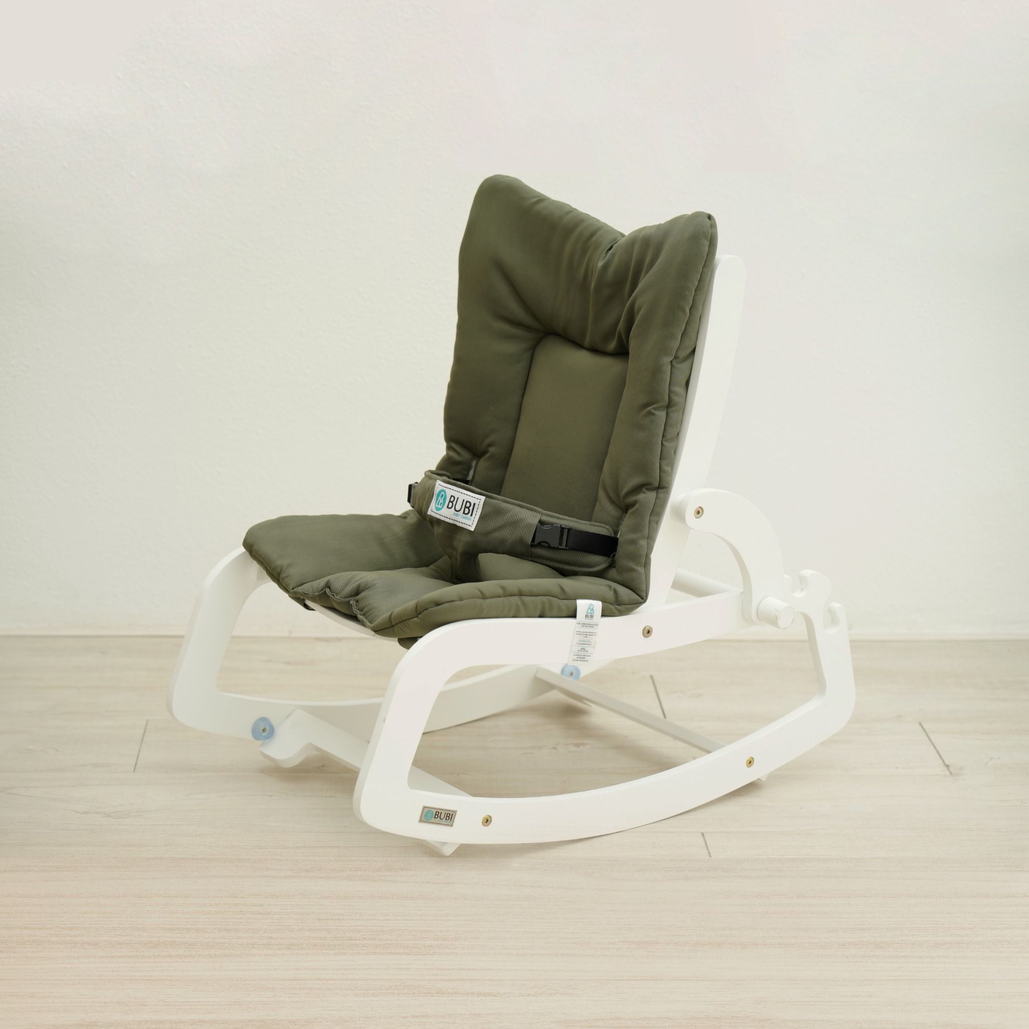 BUBI Bouncer - White Frame w Green Top