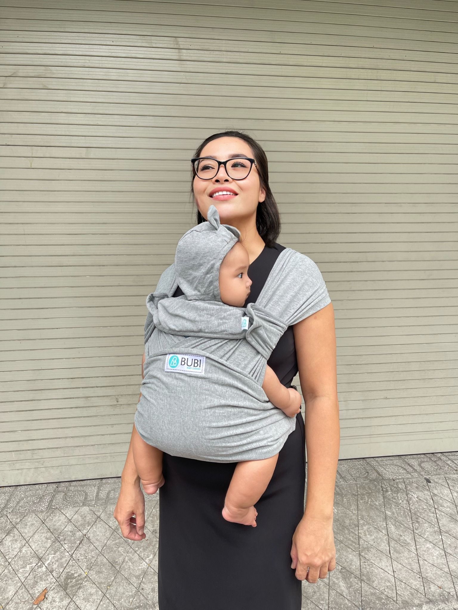 BUBI Sling Gen 2 Plus - Cotton - Xám tiêu