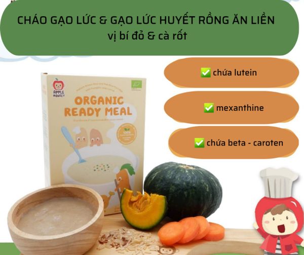  E.M Cháo ăn liền hữu cơ vị bí đỏ và cà rốt 