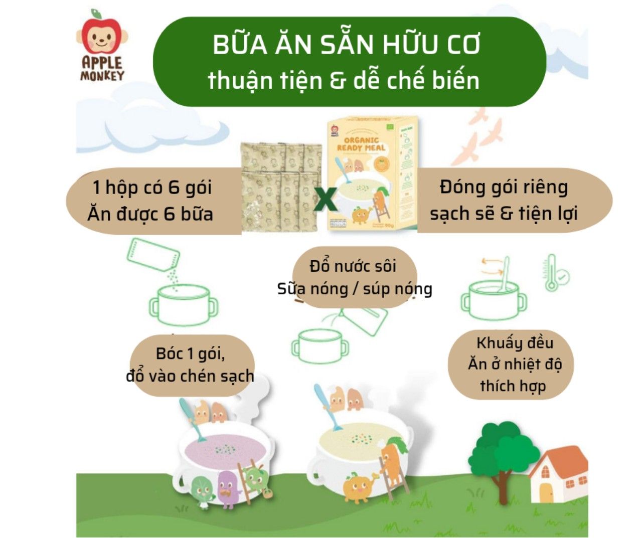  E.M Cháo ăn liền hữu cơ vị bí đỏ và cà rốt 