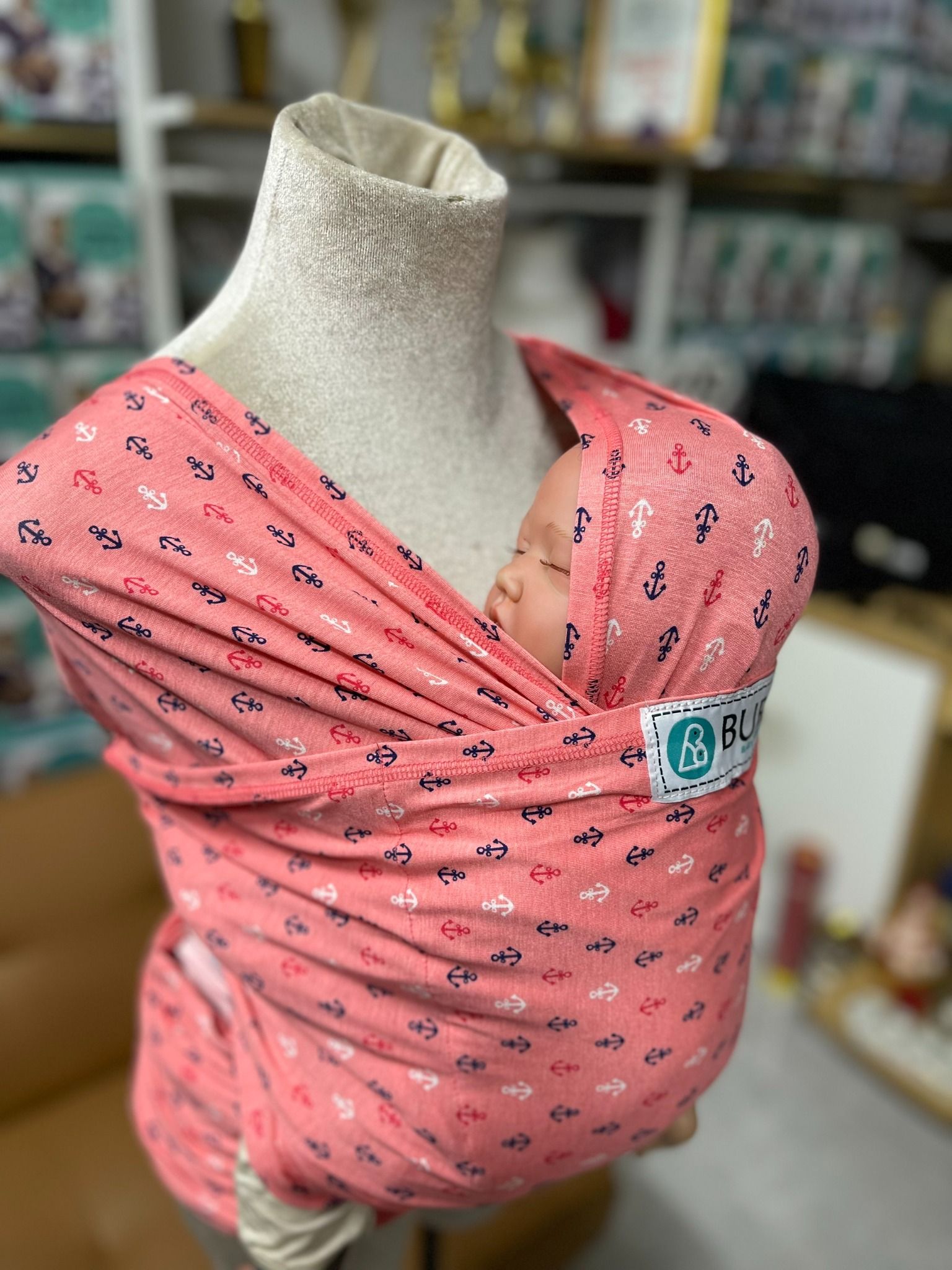 BUBI WRAP - Cotton - Hồng họa tiết