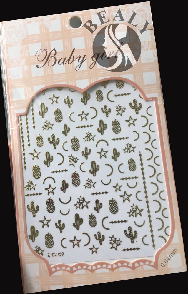 STICKER DÁN MÓNG BABY GIRL TÚI HỒNG CARO VUÔNG Z-D2759