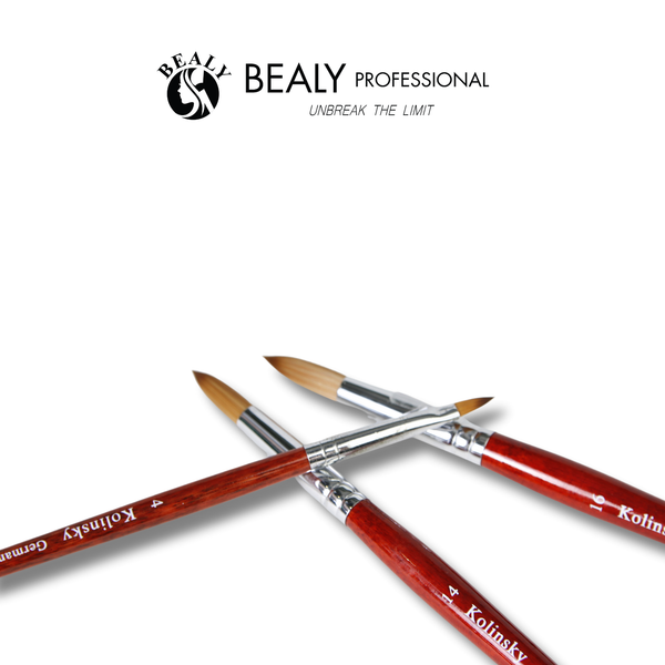 CỌ NAIL ĐẮP BỘT LÔNG CHỒN CỔ BẠC CÁN GỖ ĐỎ KOLINSKY GERMANY