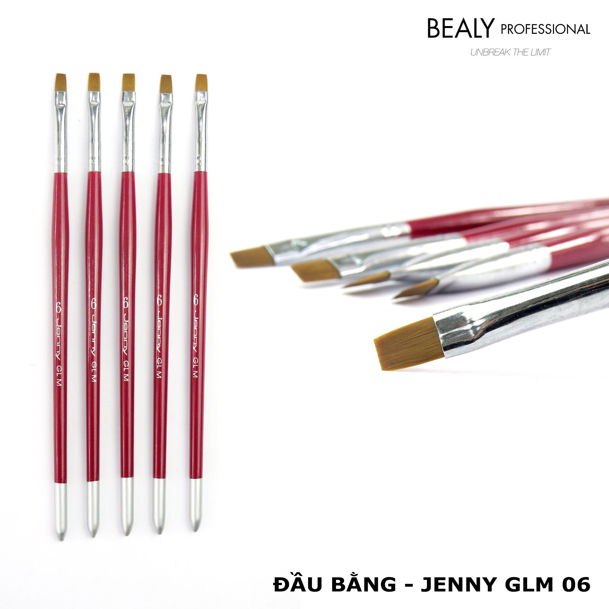 CỌ BẢN ĐẦU BẰNG CÁN GỖ ĐỎ ĐUÔI BẠC JENNY GLM #6