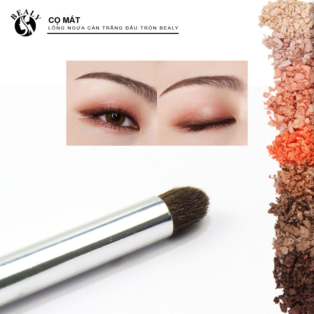 CỌ TRANG ĐIỂM MẮT LÔNG NGỰA CÁN TRẮNG ĐẦU TRÒN