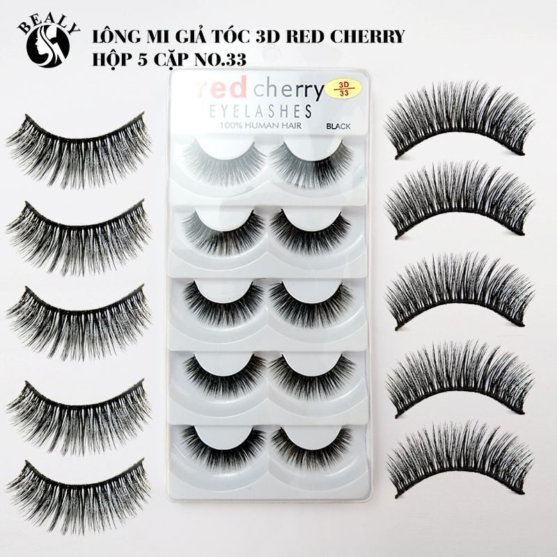 LÔNG MI GIẢ TÓC 3D RED CHERRY HỘP 5 CẶP NO.33