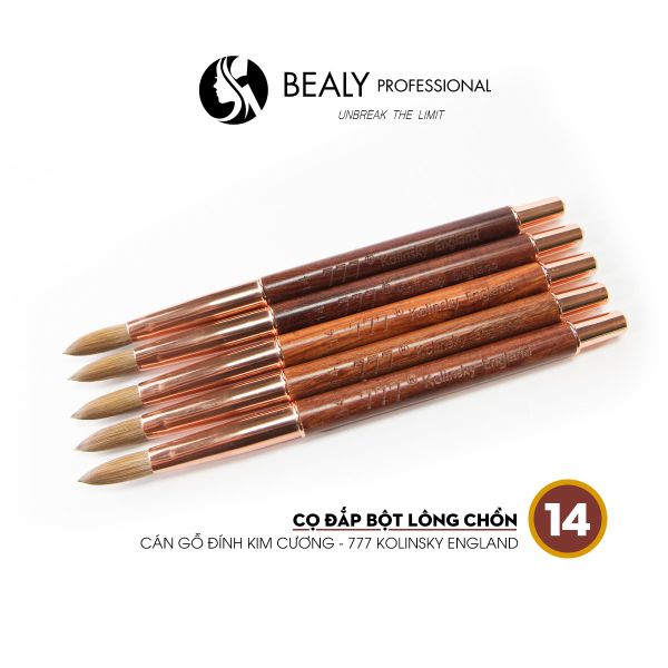 CỌ NAIL ĐẮP BỘT LÔNG CHỒN CÁN GỖ ĐÍNH KIM CƯƠNG 777 KOLINSKY ENGLAND
