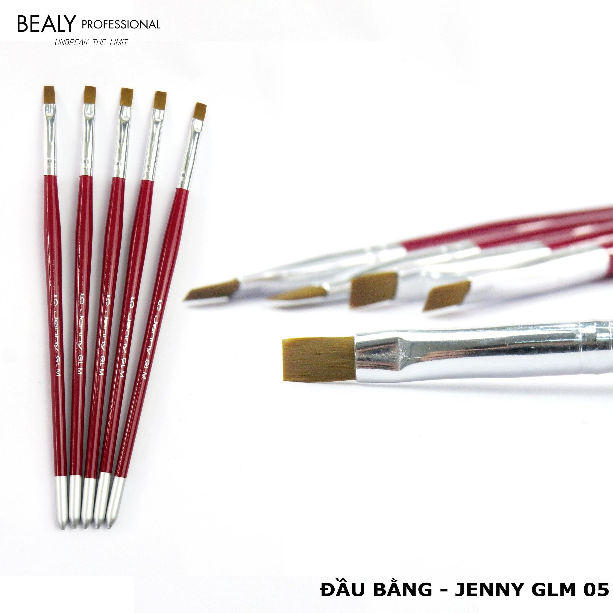 CỌ BẢN ĐẦU BẰNG CÁN GỖ ĐỎ ĐUÔI BẠC JENNY GLM #5