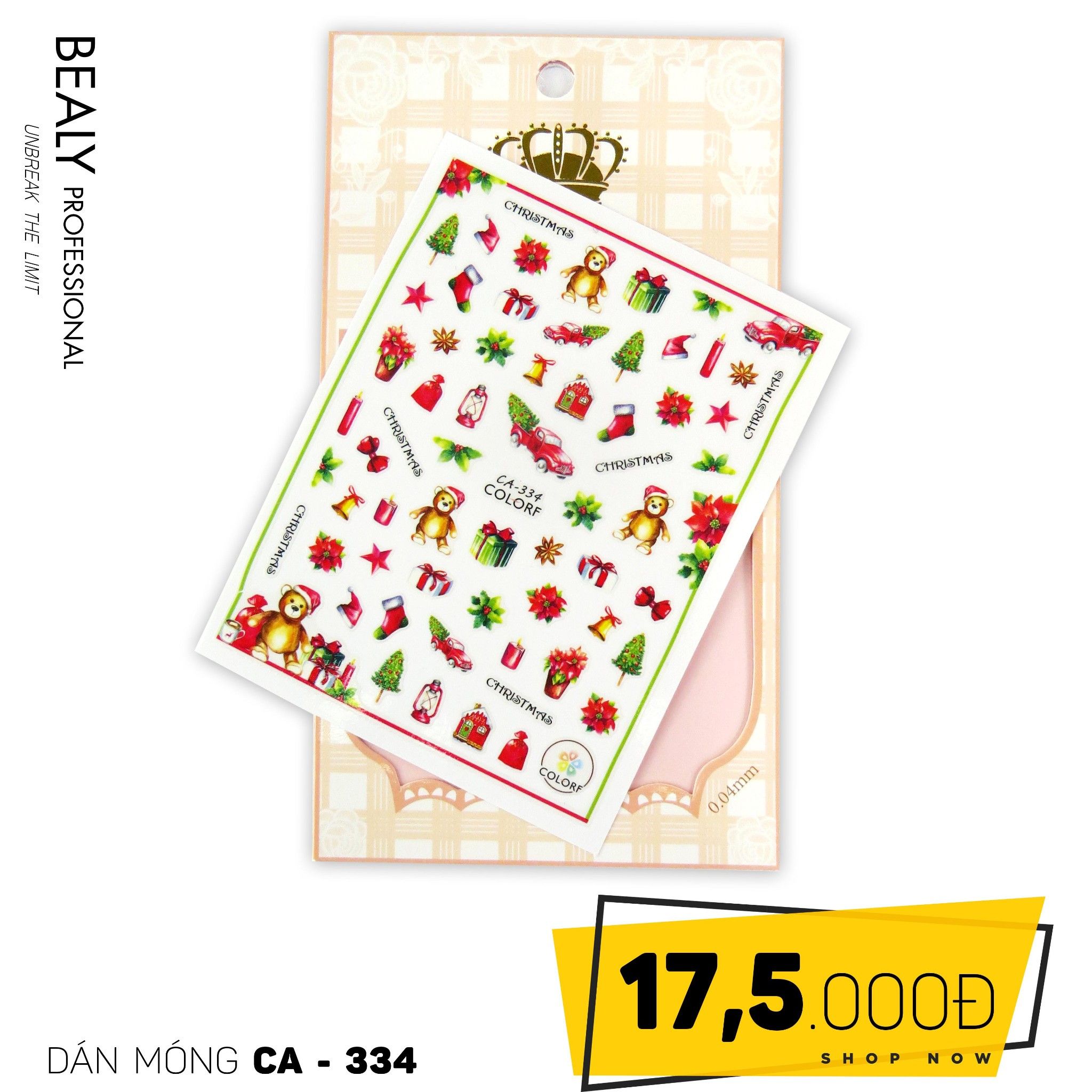 STICKER DÁN MÓNG BABY GIRL TÚI HỒNG CARO VUÔNG CA334