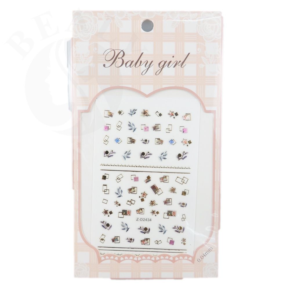 STICKER DÁN MÓNG BABY GIRL TÚI HỒNG CARO VUÔNG Z-D2434