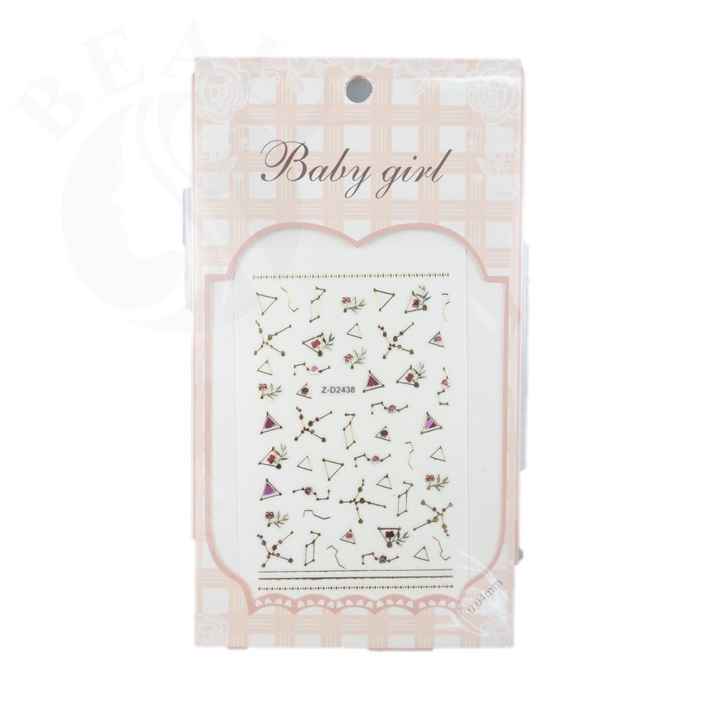 STICKER DÁN MÓNG BABY GIRL TÚI HỒNG CARO VUÔNG Z-D2438
