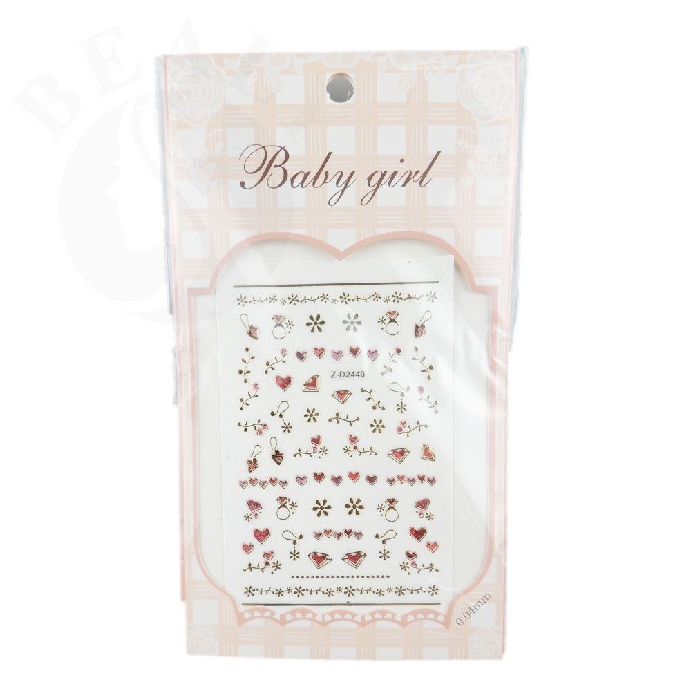 STICKER DÁN MÓNG BABY GIRL TÚI HỒNG CARO VUÔNG Z-D2440