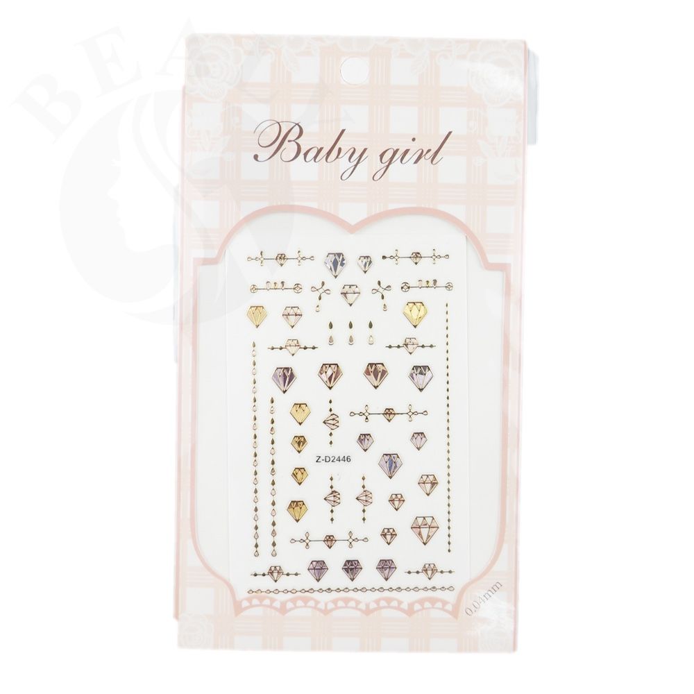 STICKER DÁN MÓNG BABY GIRL TÚI HỒNG CARO VUÔNG Z-D2446