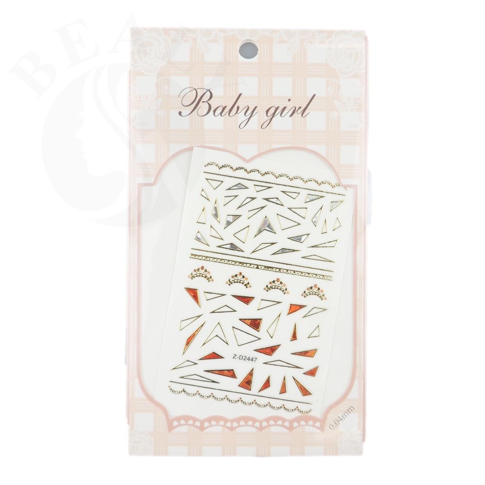 STICKER DÁN MÓNG BABY GIRL TÚI HỒNG CARO VUÔNG Z-D2447