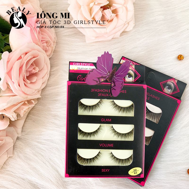 LÔNG MI GIẢ TÓC 3D GIRLS STYLE HỘP 3 CẶP NO.03