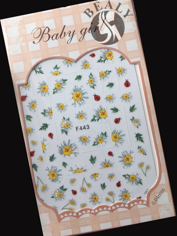 STICKER DÁN MÓNG BABY GIRL TÚI HỒNG CARO VUÔNG F443