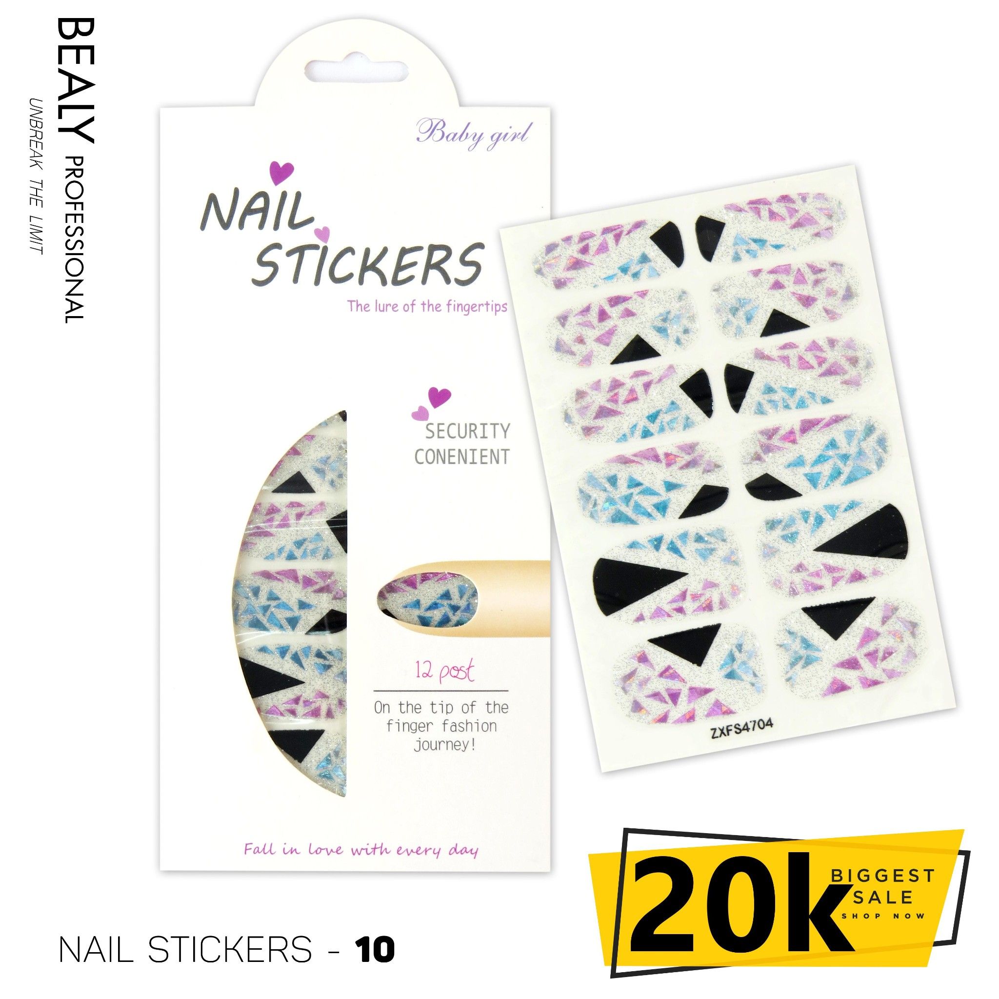 STICKER DÁN MÓNG TÚI MÀU TRẮNG #10