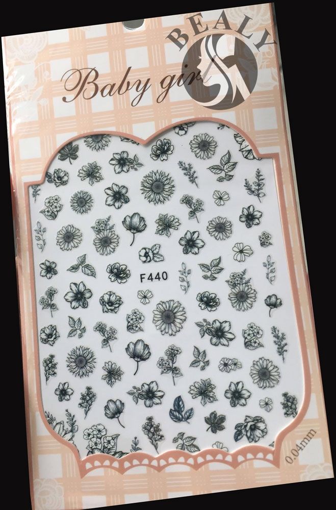 STICKER DÁN MÓNG BABY GIRL TÚI HỒNG CARO VUÔNG F440