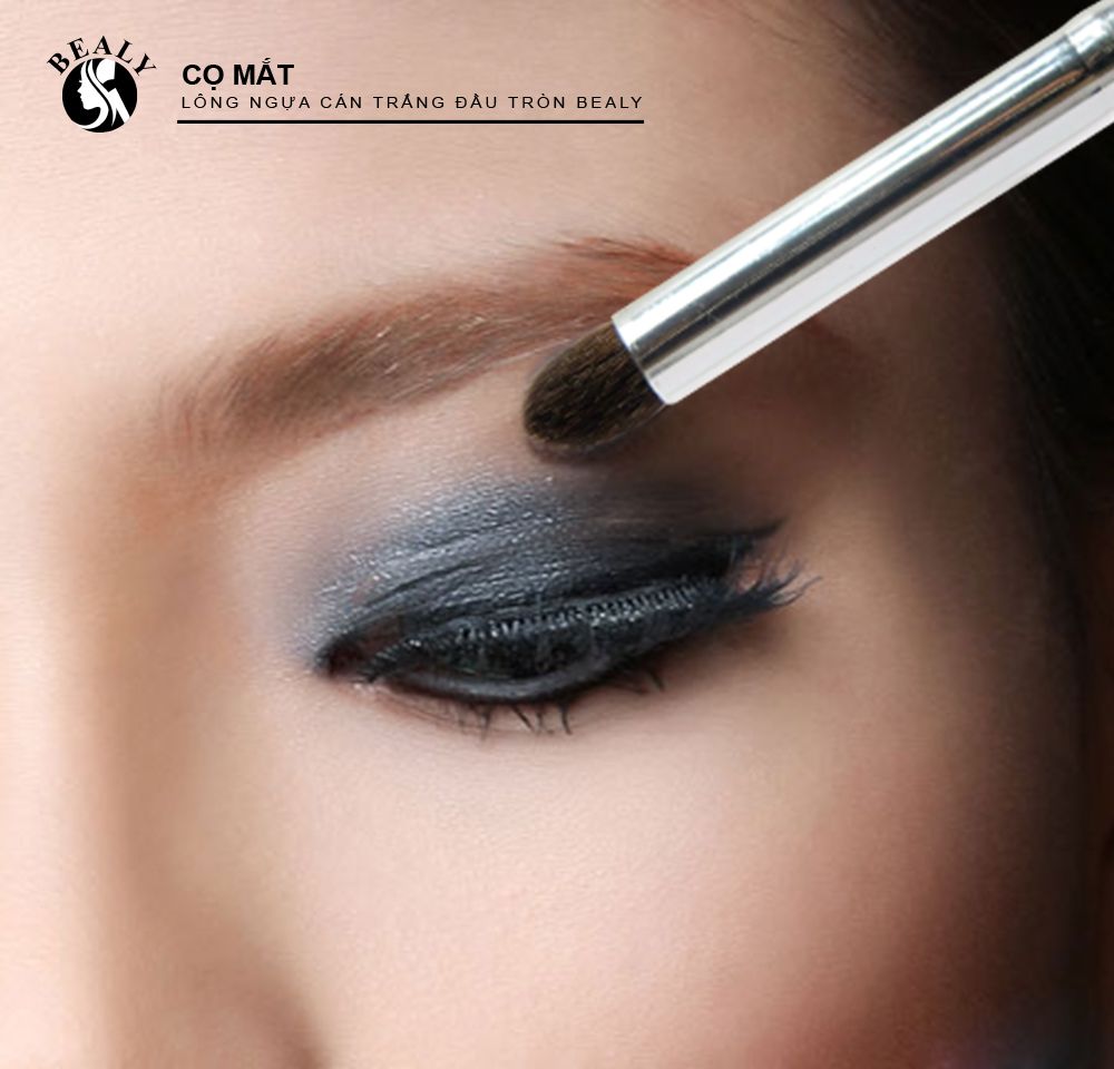 CỌ TRANG ĐIỂM MẮT LÔNG NGỰA CÁN TRẮNG ĐẦU TRÒN