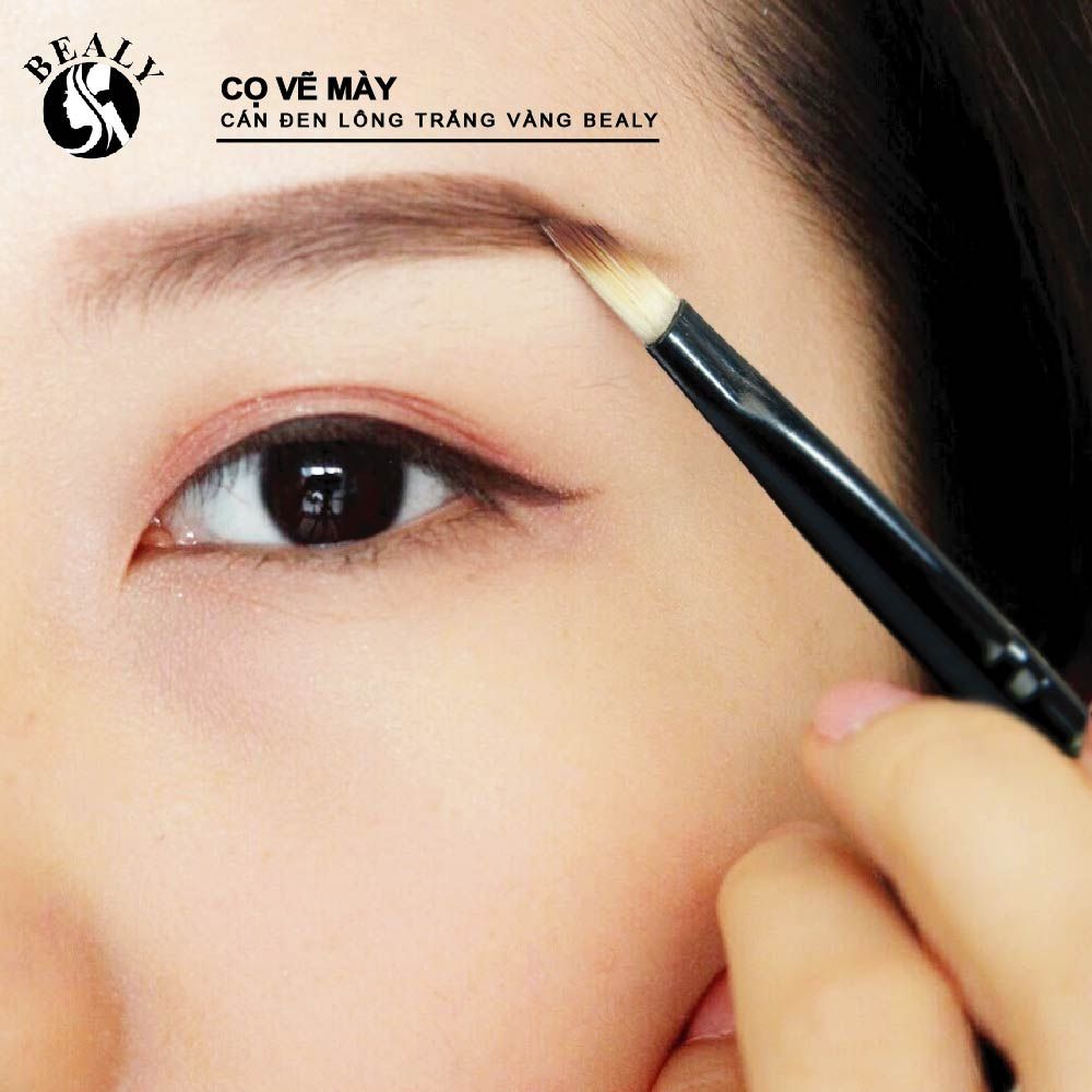 CỌ VẼ MÀY CÁN ĐEN LÔNG TRẮNG VÀNG
