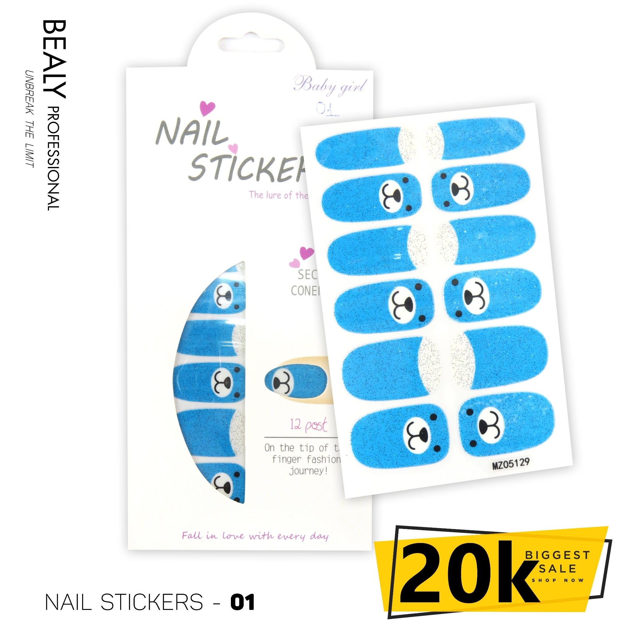 STICKER DÁN MÓNG TÚI MÀU TRẮNG #1