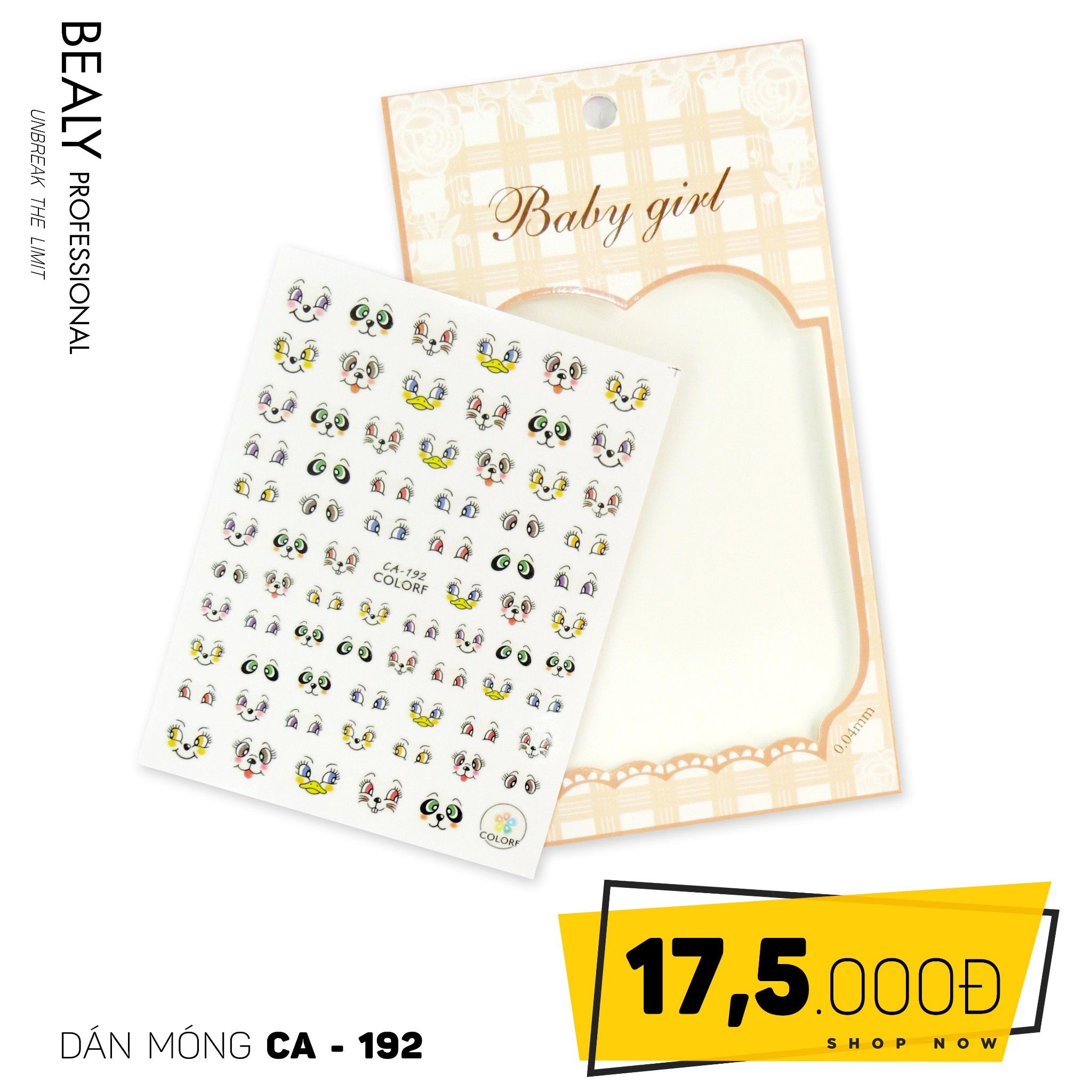 STICKER DÁN MÓNG BABY GIRL TÚI HỒNG CARO VUÔNG CA192