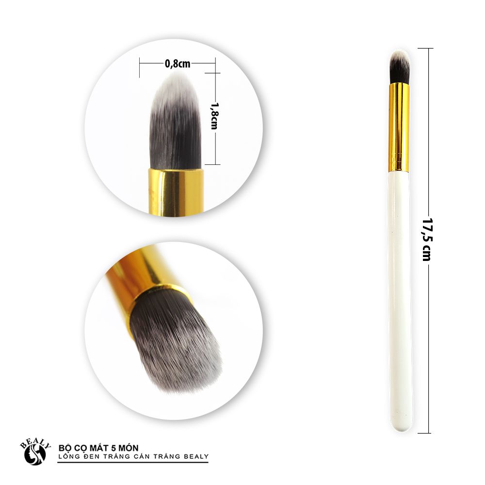 BỘ CỌ MẮT LÔNG ĐEN TRẮNG CÁN TRẮNG BEALY 5C