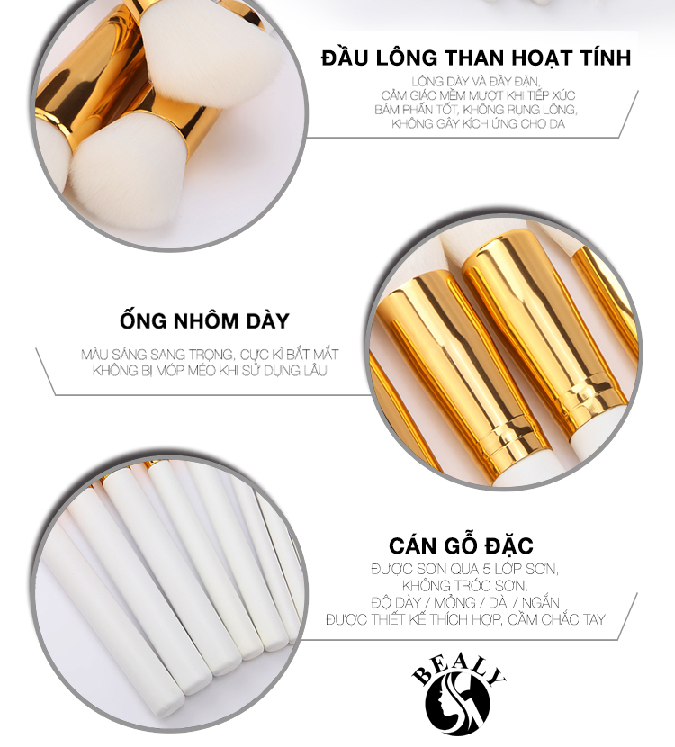 BỘ CỌ TRANG ĐIỂM CHUYÊN NGHIỆP WHITE GOLD BEALY 16C
