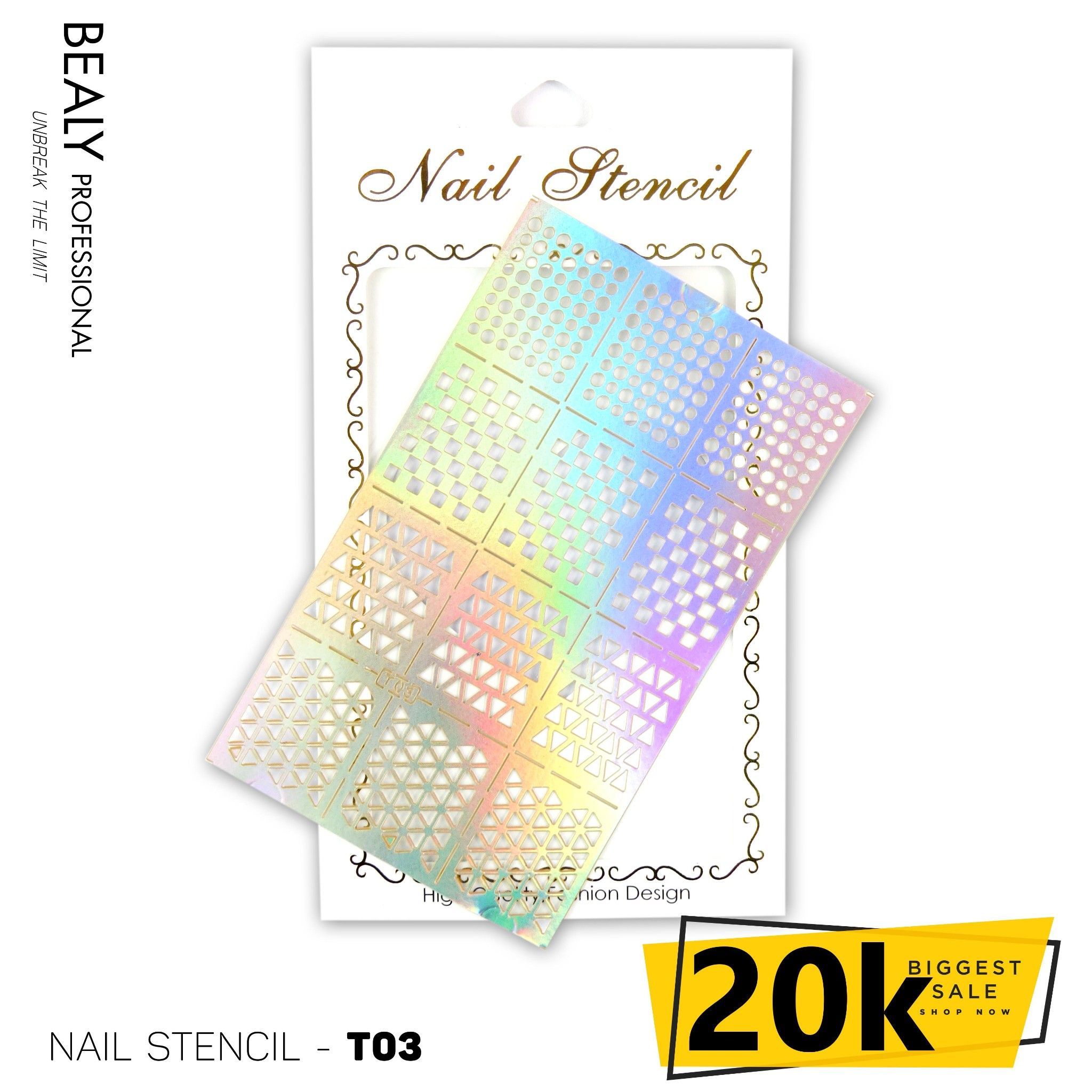 GIẤY DÁN SƠN MÓNG TẠO KIỂU NAIL STENCIL TÚI TRẮNG #T03