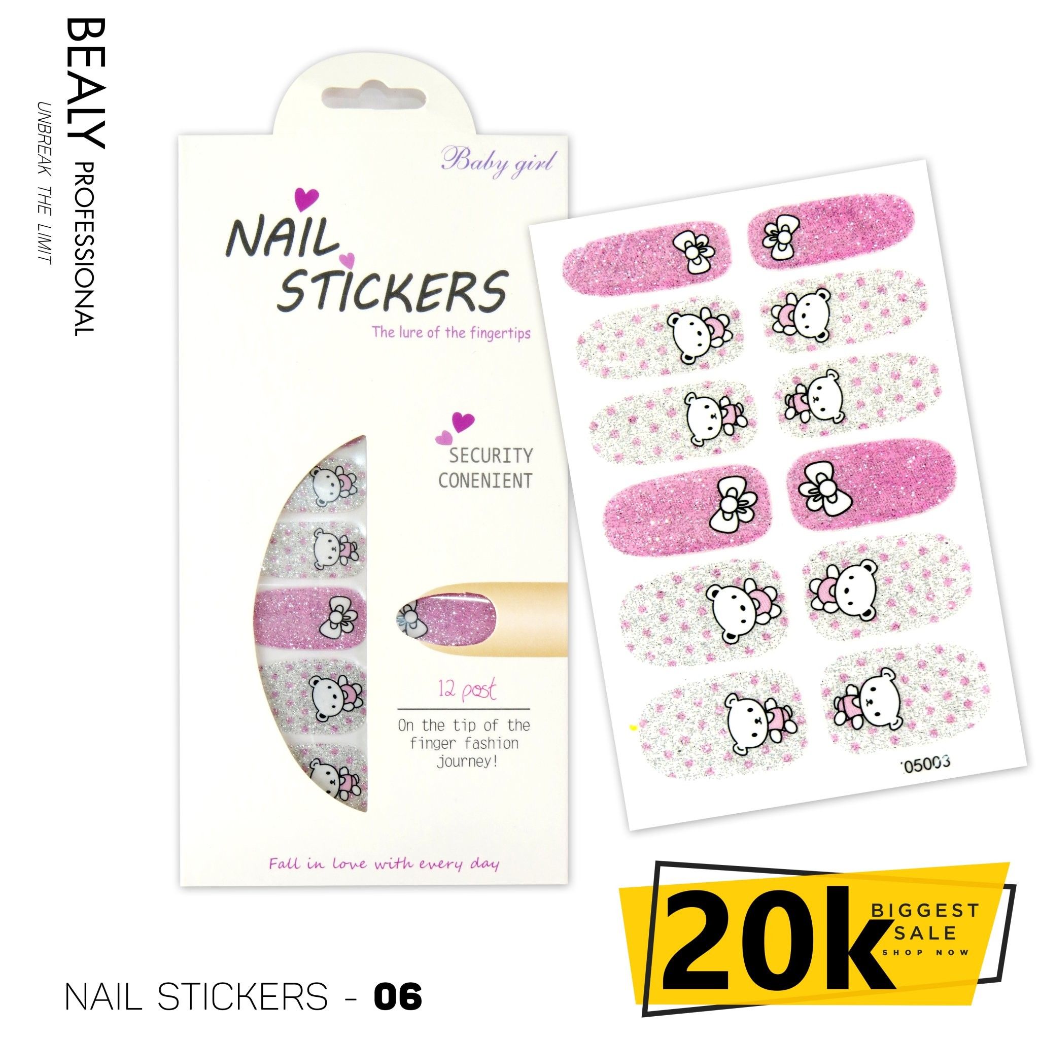 STICKER DÁN MÓNG TÚI MÀU TRẮNG #6