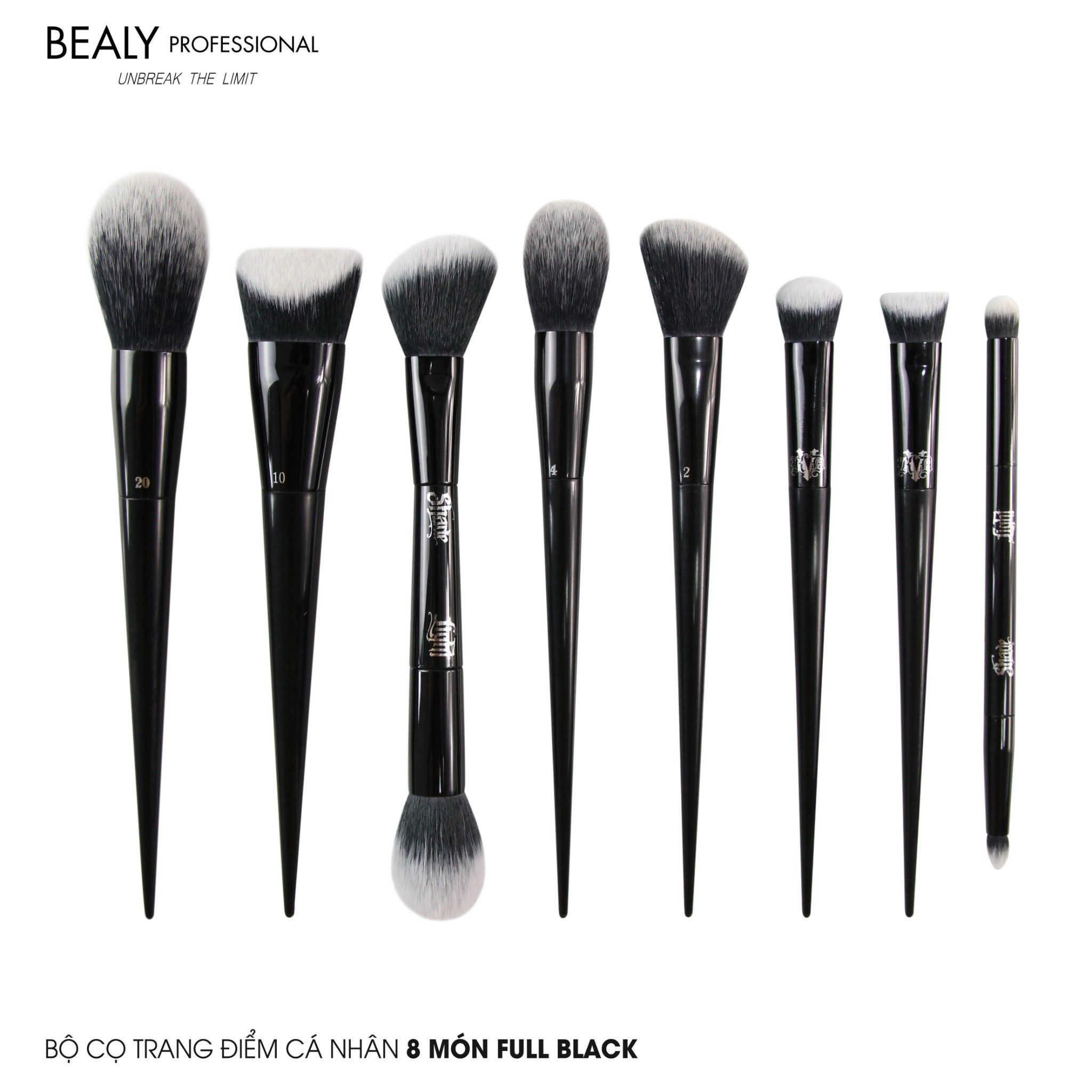 BỘ CỌ TRANG ĐIỂM CÁ NHÂN 8 MÓN FULL BLACK