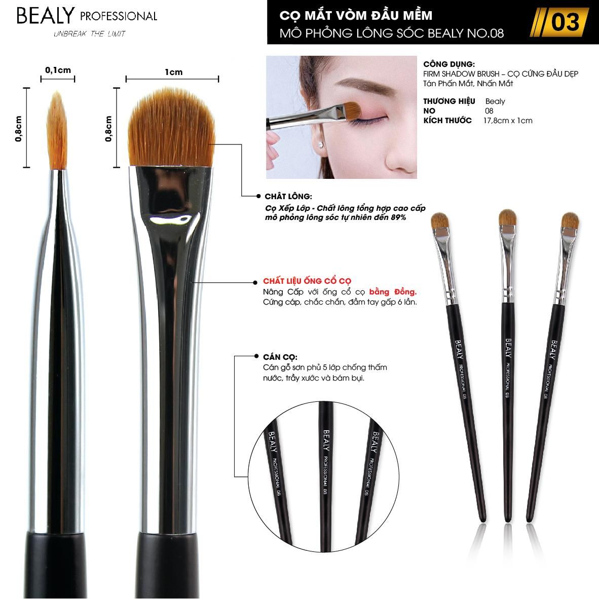 Cọ Mắt Vòm Đầu Mềm Mô Phỏng Lông Sóc Bealy No.08