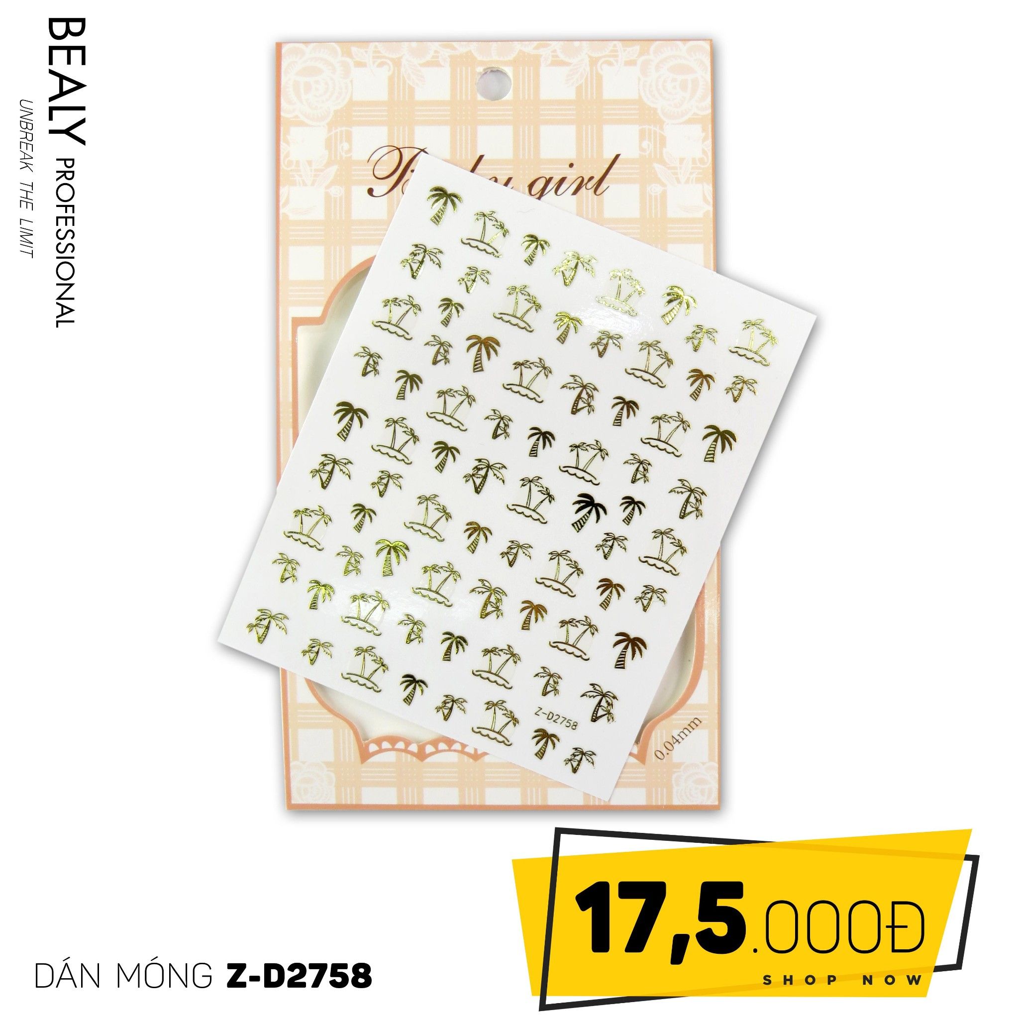 STICKER DÁN MÓNG BABY GIRL TÚI HỒNG CARO VUÔNG Z-D2758