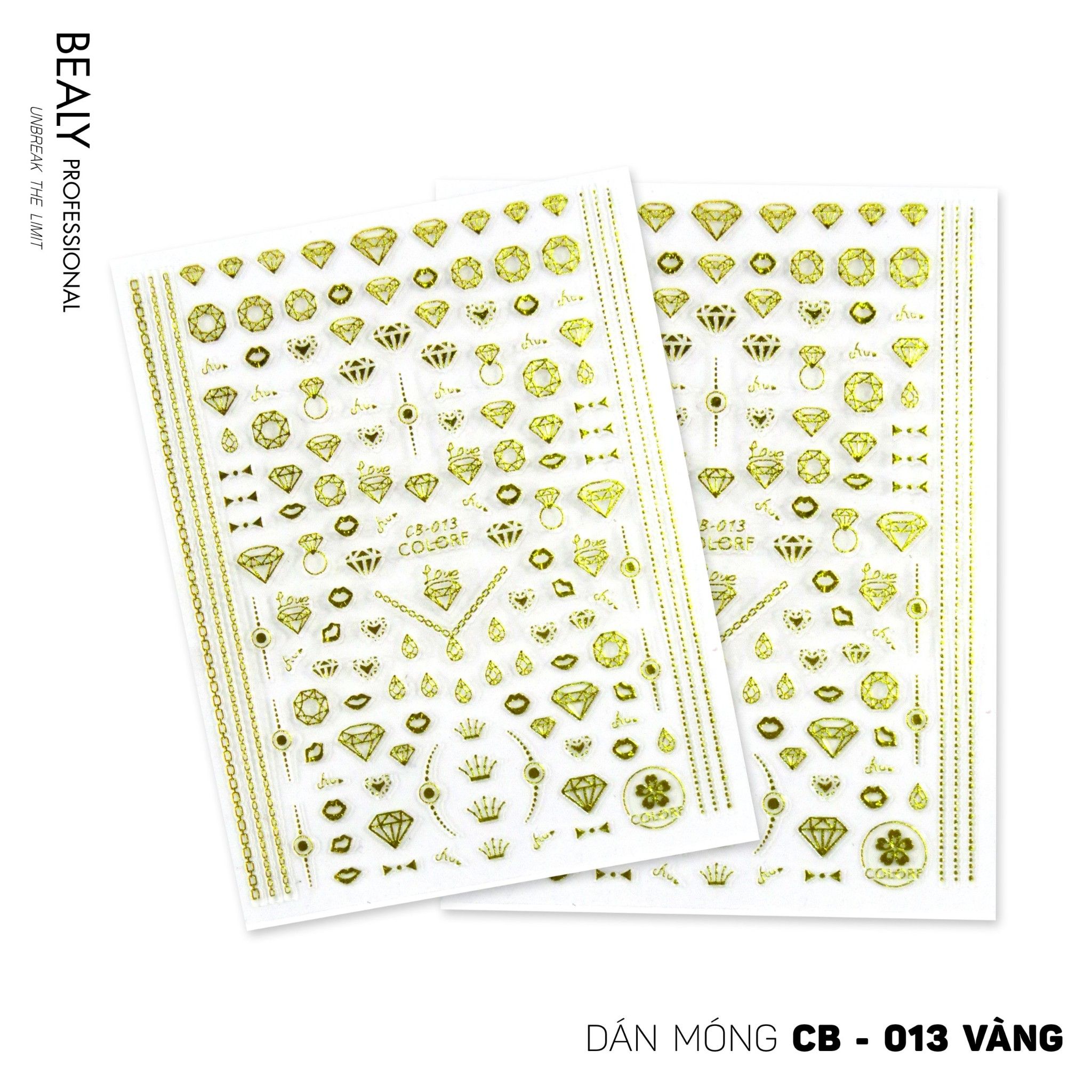 STICKER DÁN MÓNG BABY GIRL TÚI HỒNG CARO VUÔNG CB013 VÀNG