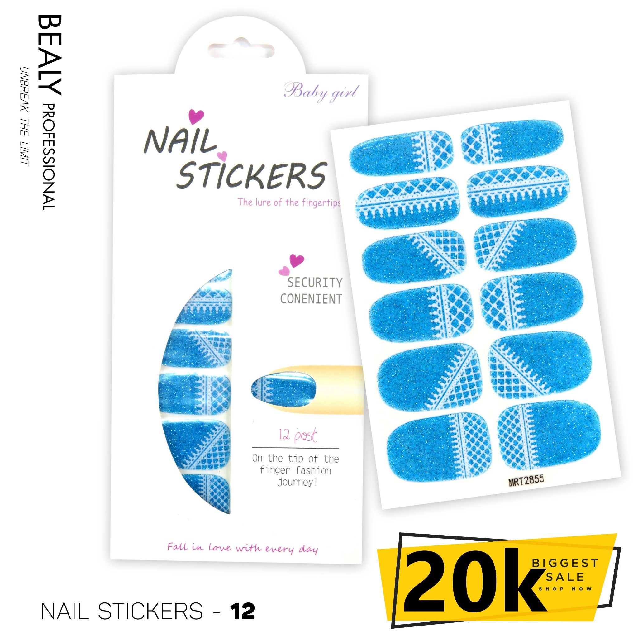 STICKER DÁN MÓNG TÚI MÀU TRẮNG #12