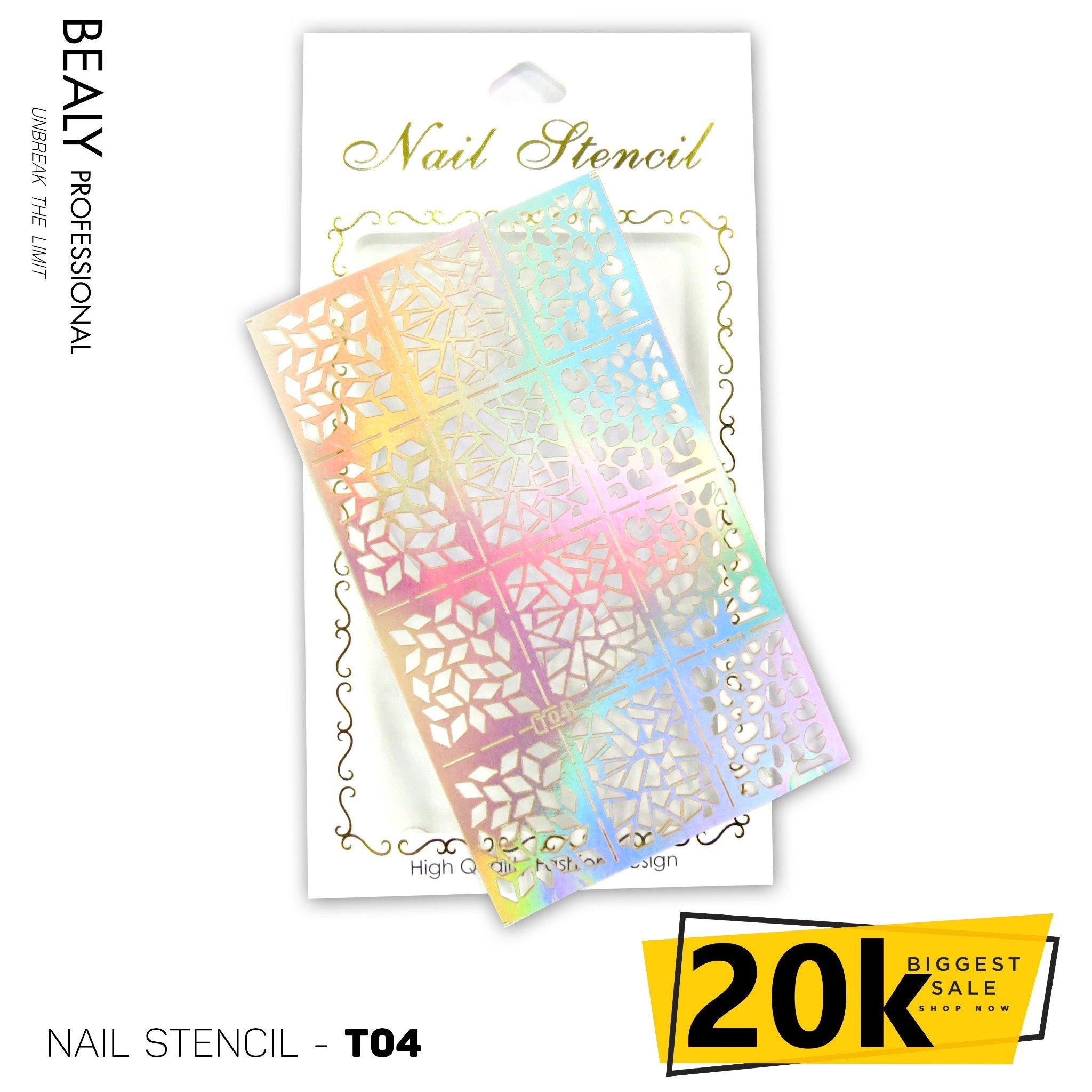 GIẤY DÁN SƠN MÓNG TẠO KIỂU NAIL STENCIL TÚI TRẮNG #T04