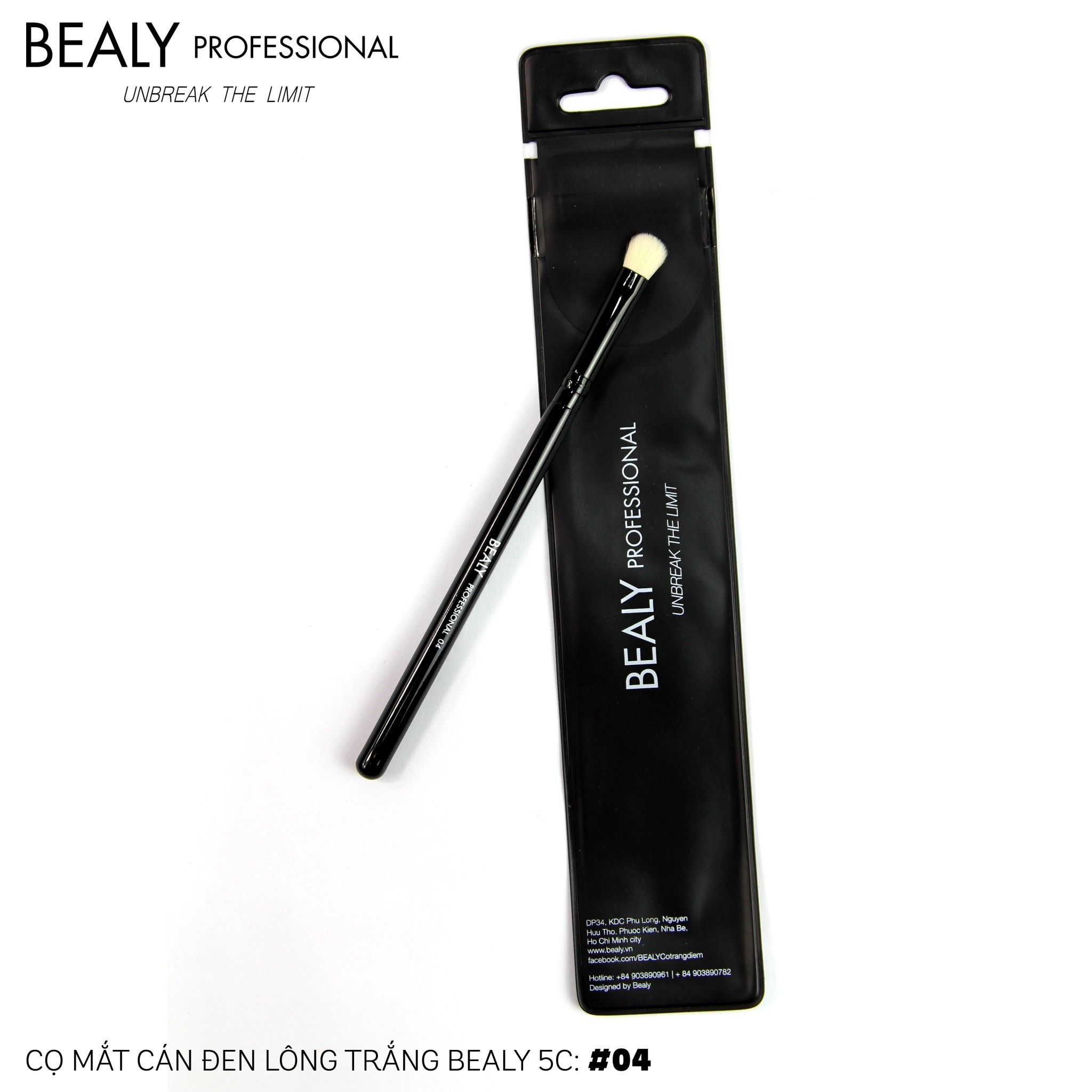 CỌ TÁN PHẤN HỐC MẮT CÁN ĐEN LÔNG TRẮNG BEALY N0.04